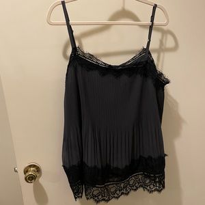 pleated grey Torrid top